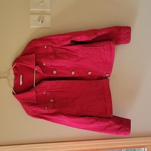 CABI red jean jacket. Size m.